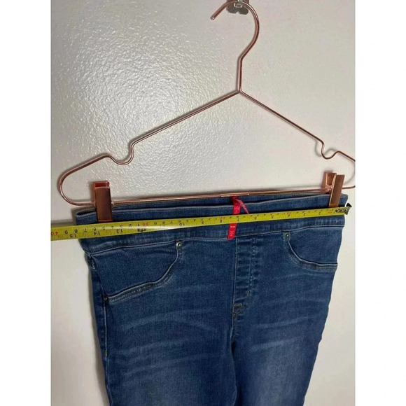 Spanx Womens Pull On Distressed Ankle Skinny Denim Jegging Jeans Blue Sz M/M - Picture 4 of 11